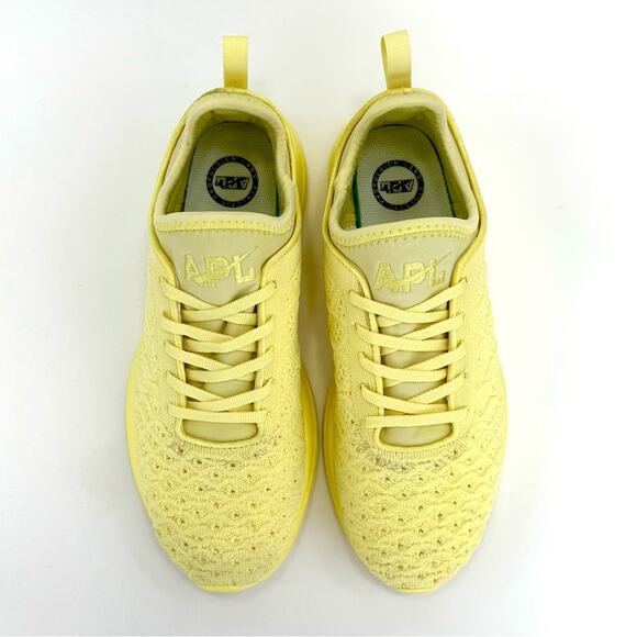 APL Techloom Phantom Women Running Shoes/Sneakers Size 8.5 Yellow Laced Slip-On - Picture 10 of 16